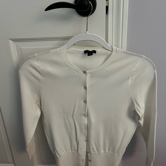 Ann Taylor White Cardigan Sweater - Picture 1 of 3